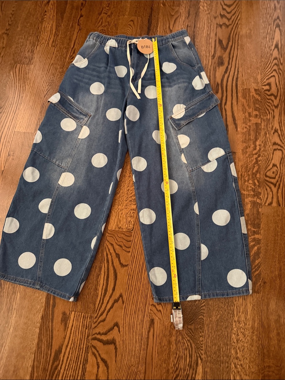 BiBi denim Wide-Leg Polka Dot Jeans large - Picture 4 of 7